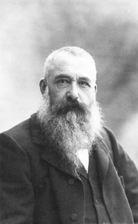 Retrato do artista Claude Monet em preto e branco